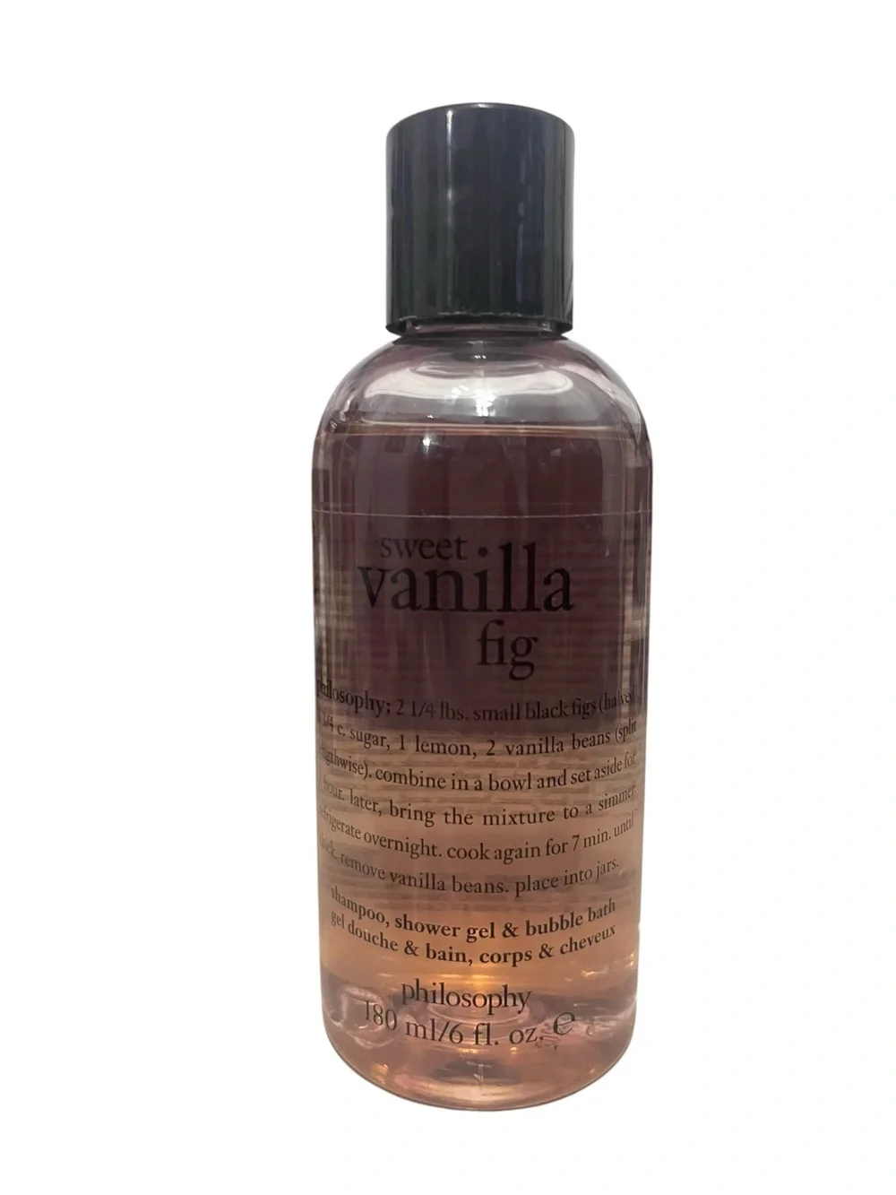 Philosophy Sweet Vanilla Fig Shampoo, Shower Gel & Bubble Bath – 6 oz | NEW
